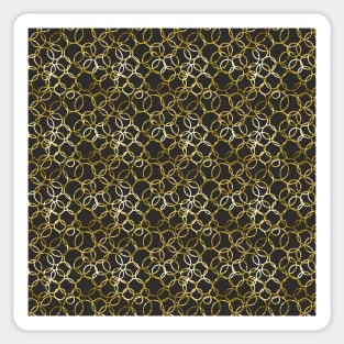 Black and Gold Rings Abstract Pattern Sticker